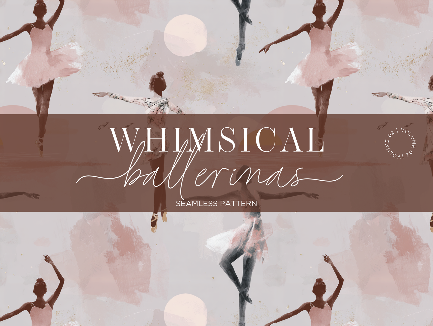 Whimsical Ballerinas V. 05 Seamless Pattern Print N. 0046