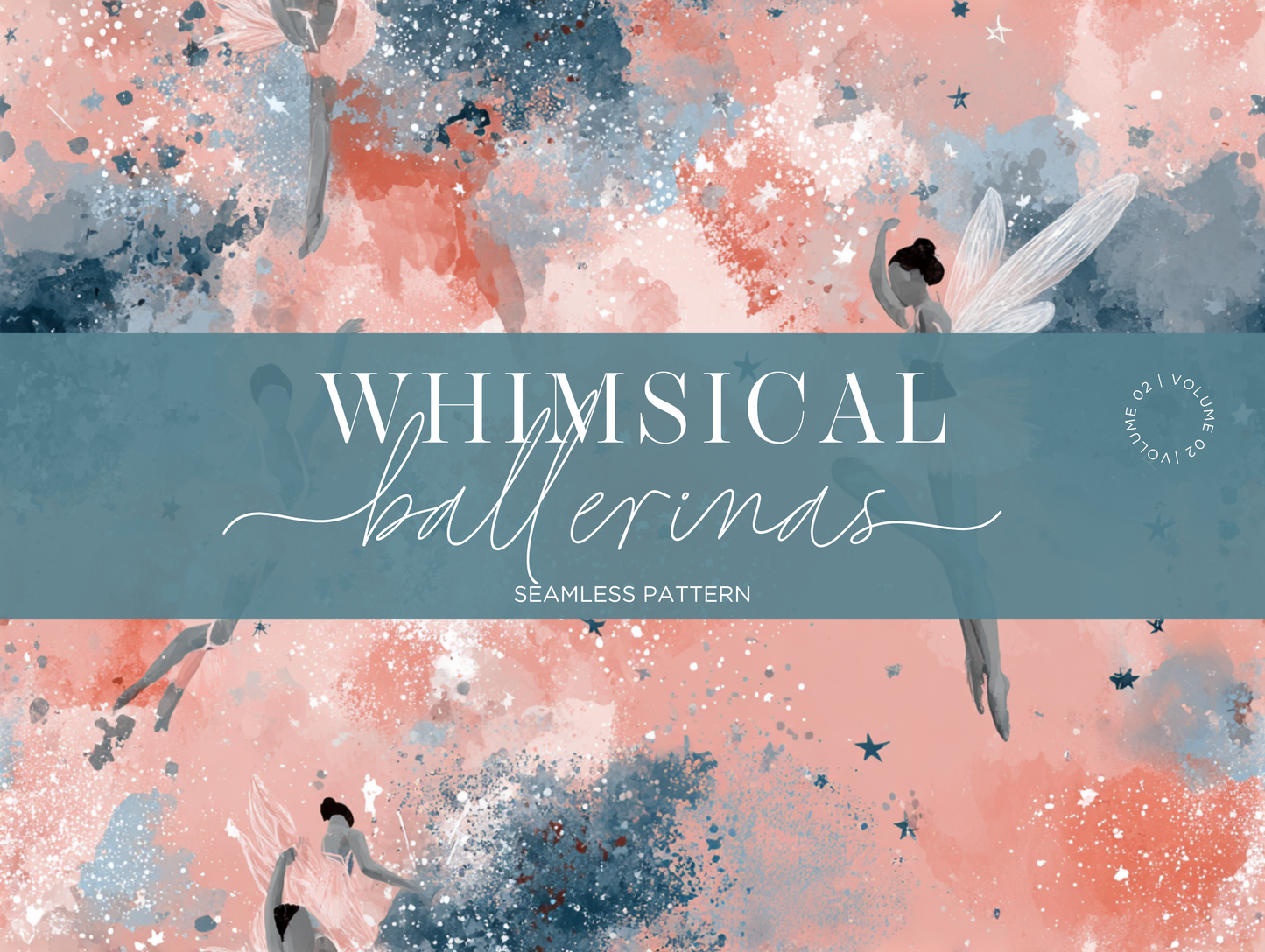 Whimsical Ballerinas V. 02 Seamless Pattern Print N. 0039