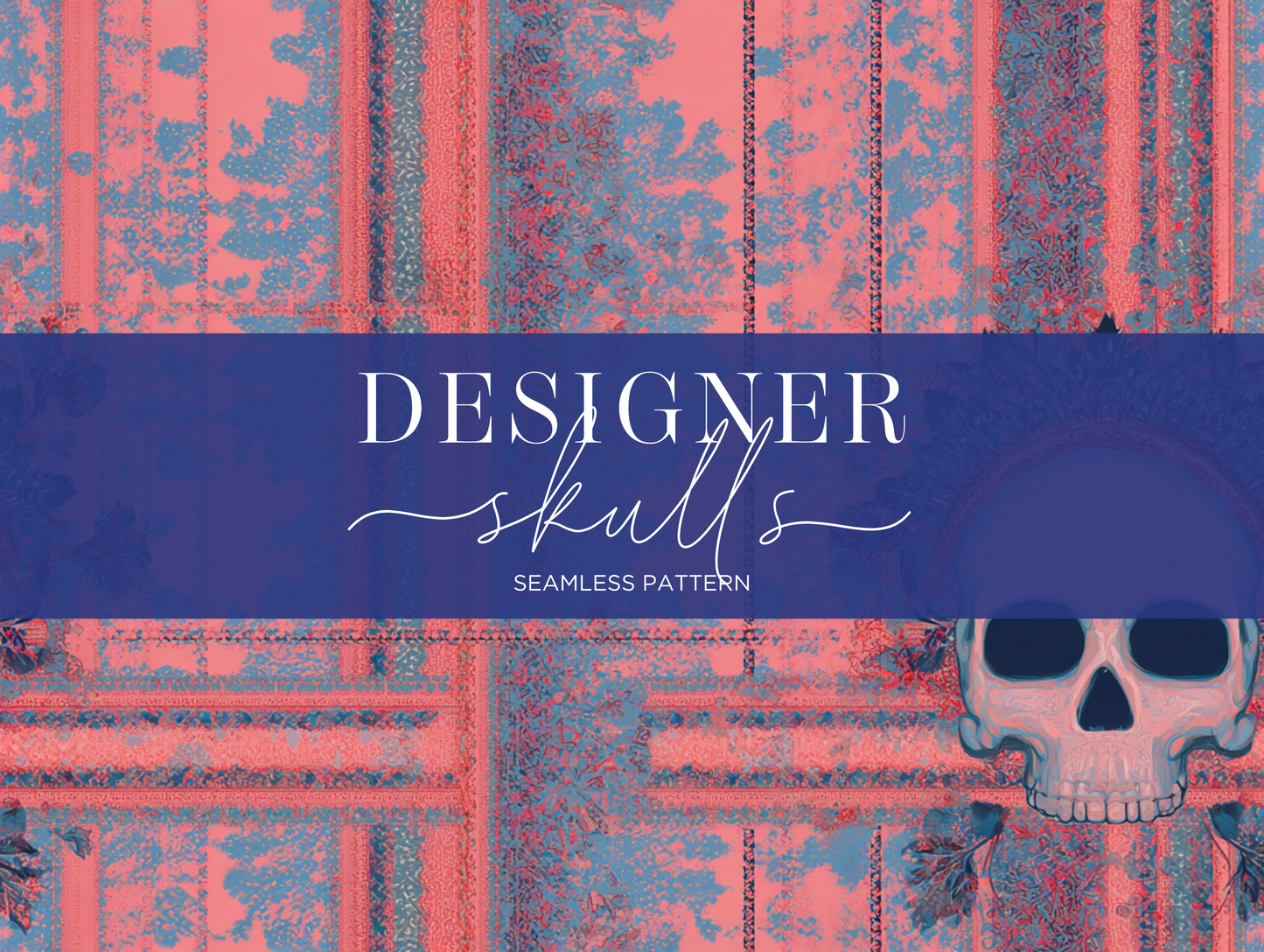 Designer Skulls Seamless Pattern