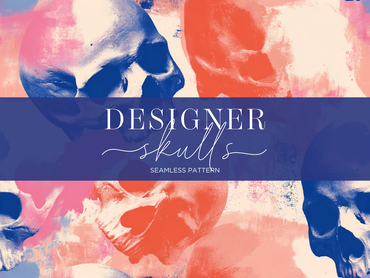 Designer Skulls V. 06 Seamless Pattern Print N. 0055