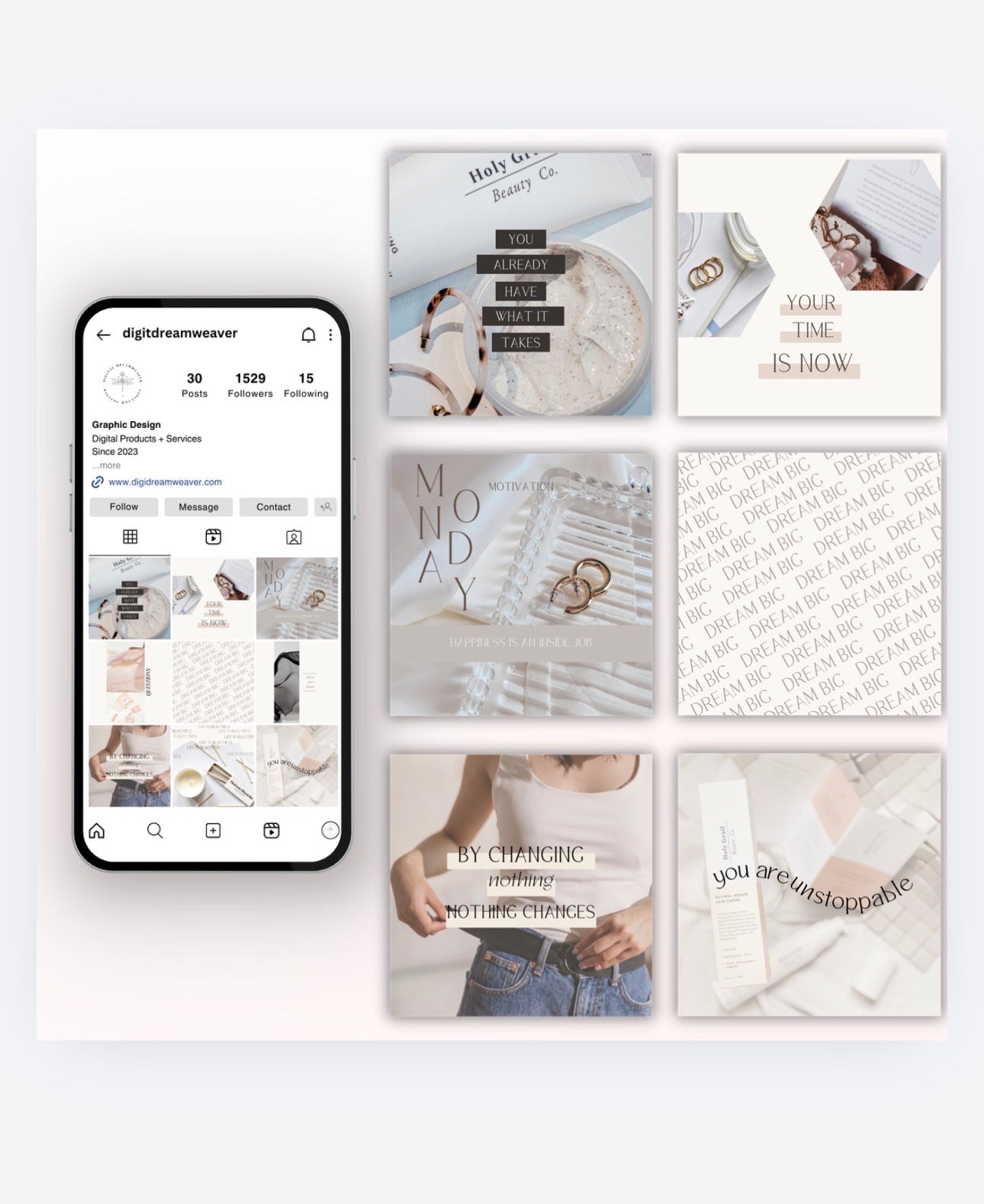101 Influencer Lifestyle Instagram Templates | Aesthetic Content Creator Social Media Bundle | Professional Editorial Canva Post Pack