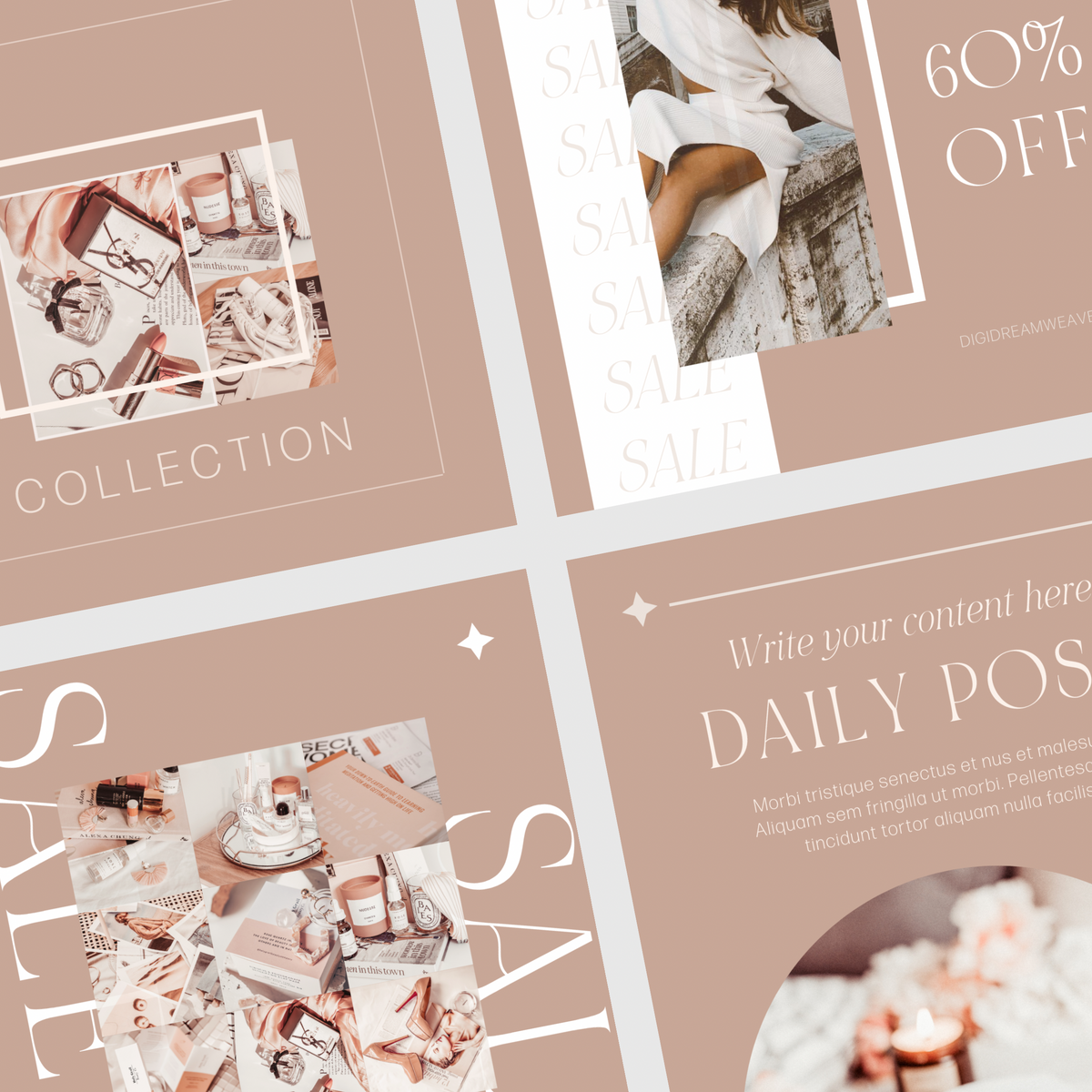 200 Content Creator Instagram Templates | Professional Editorial Social Media Kit for Modern Influencers | Editable Canva Post Bundle