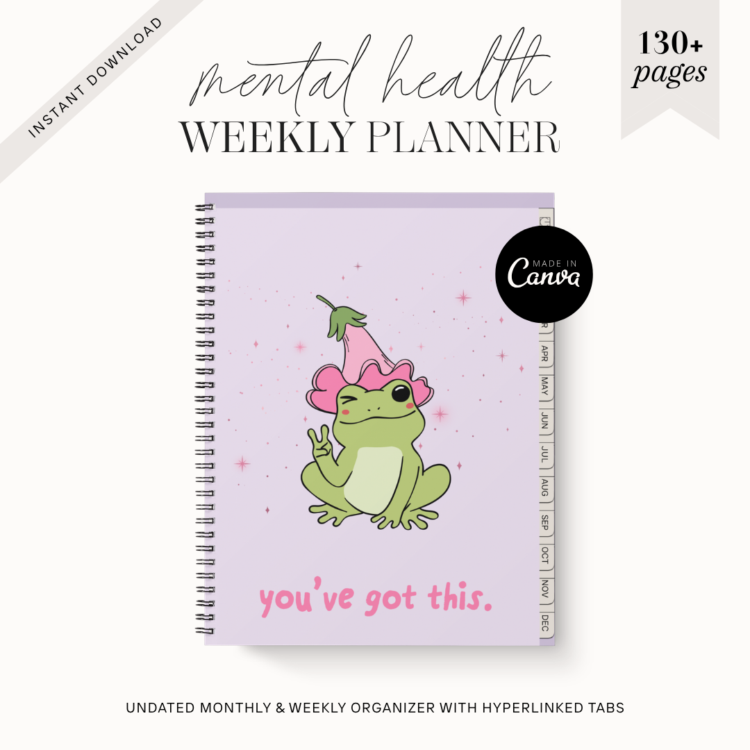 Mental Health Journal and Anxiety Relief Planner, Digital Mindfulness Tracker, CBT Thought Reframing, Self Care Worksheets