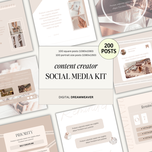 200 Content Creator Instagram Templates | Professional Editorial Social Media Kit for Modern Influencers | Editable Canva Post Bundle