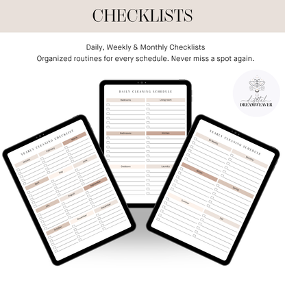 Ultimate Home Cleaning Schedule Planner, 30 Day Declutter Challenge, Deep Clean Master Checklist, Zone Cleaning Digital Tracker PDF