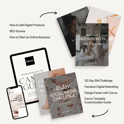Empire Builder Ultimate Vault™ | Ultimate Faceless Digital Marketing Ebook Bundle PLR MRR, 30 Day Social Media Challenge Canva Guide, Sell Online Products Beginner Course