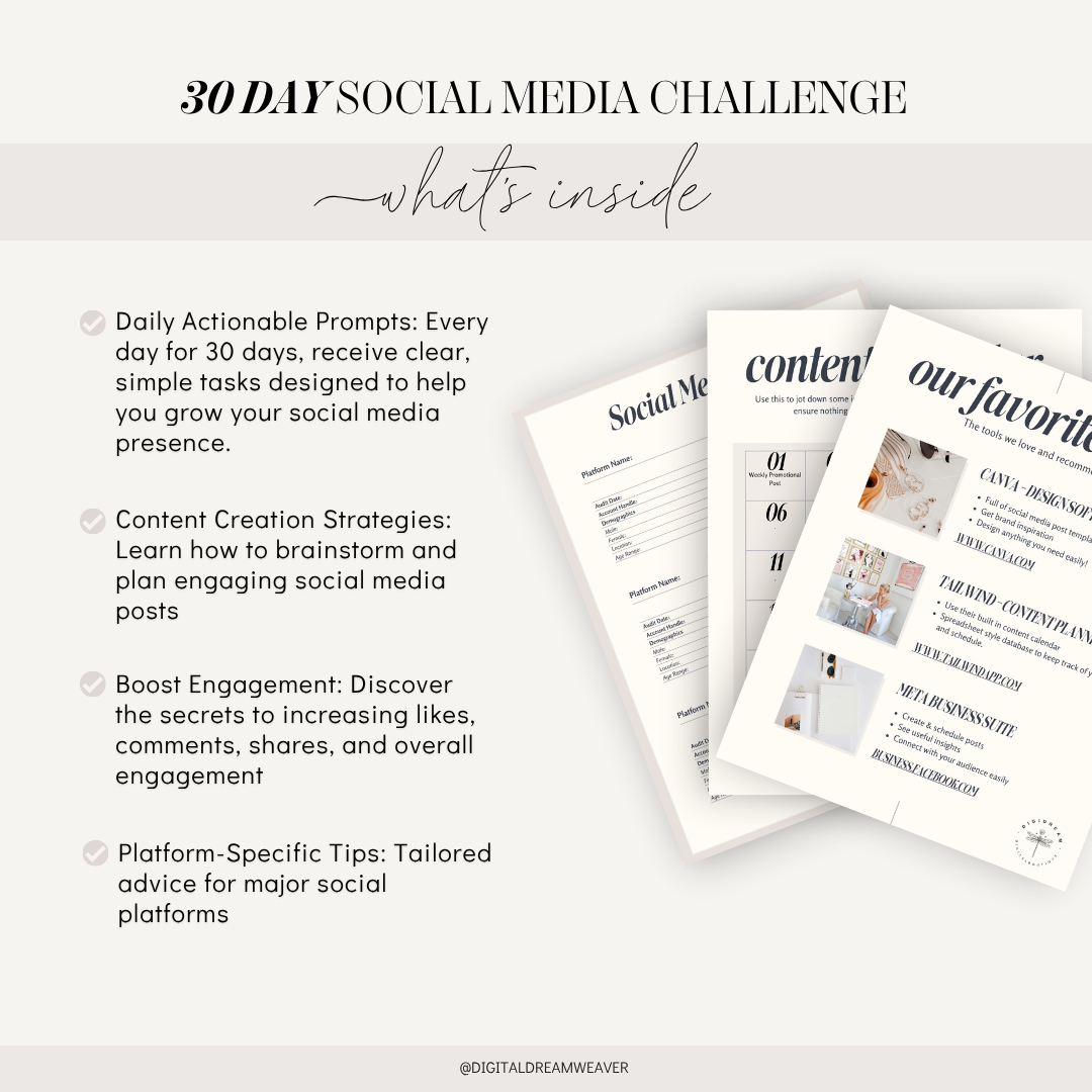 30-Day Social Media Challenge | Grow Your Audience & Boost Engagement | Daily Action Plan for Entrepreneurs