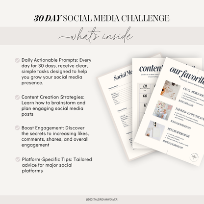 30-Day Social Media Challenge | Grow Your Audience & Boost Engagement | Daily Action Plan for Entrepreneurs