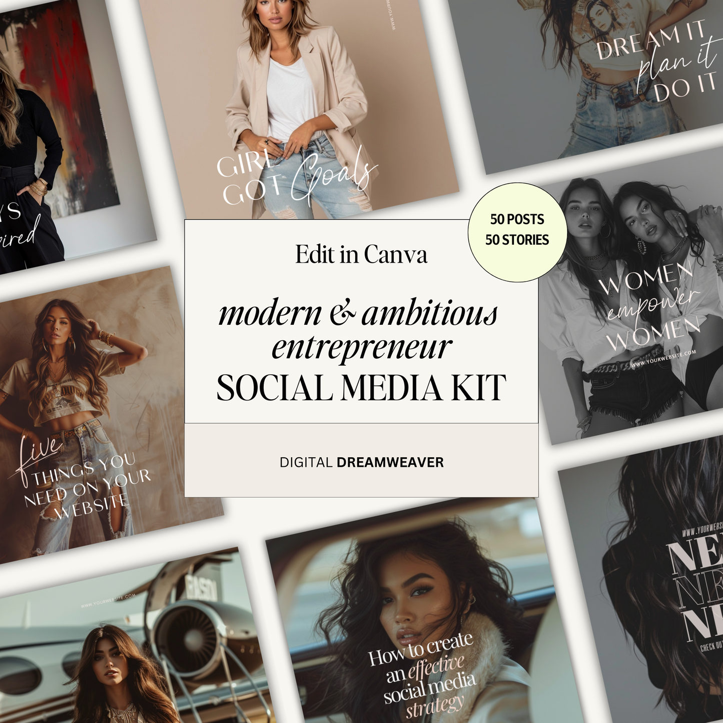Modern & Ambitious Entrepreneur IG Instagram Posts & Stories Social Media Kit