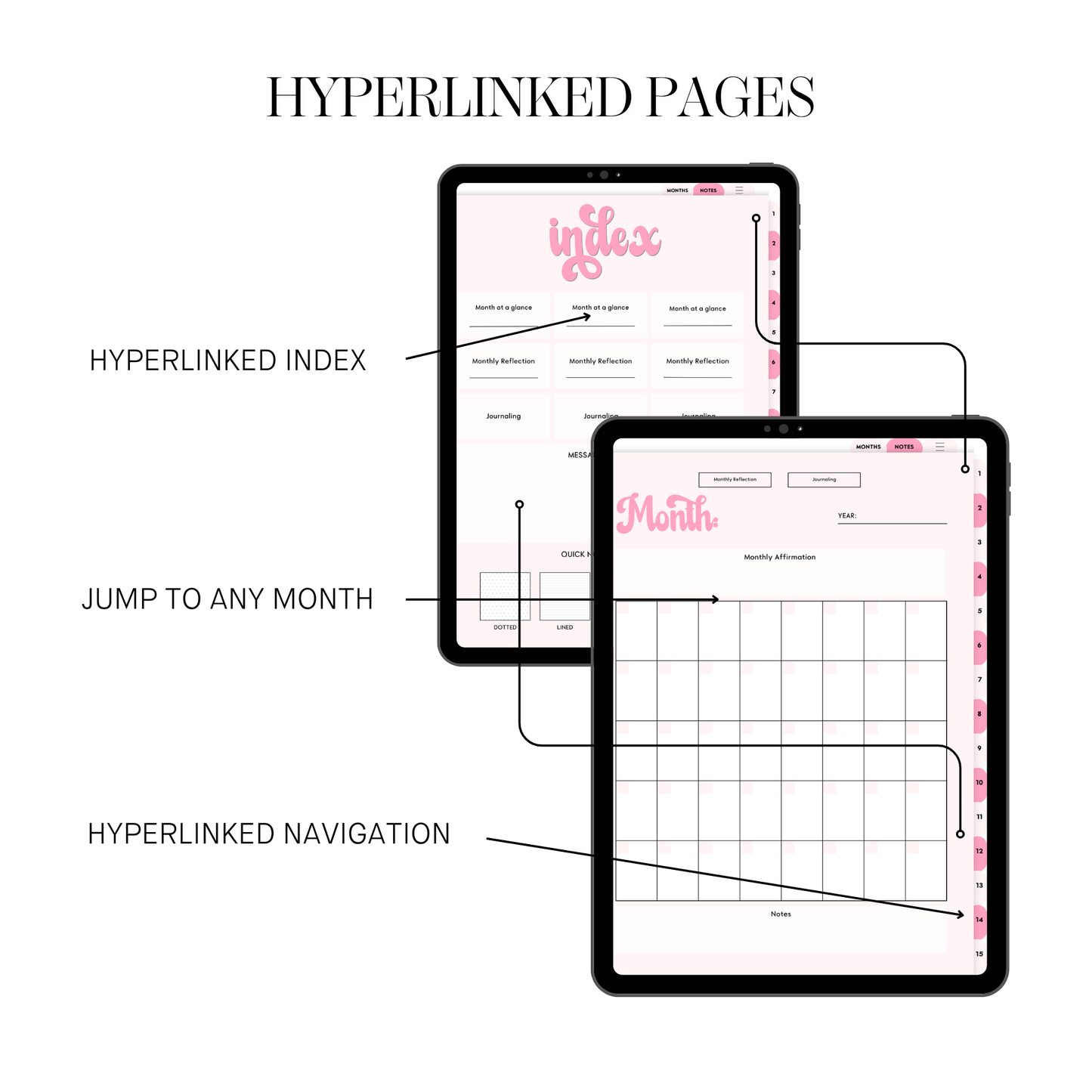 Retro Undated 90 Day Journal Layout, Cute Digital Planner Hyperlinked Index, Weekly Mindful Reflection Notebook, Toadstool Aesthetic iPad PDF