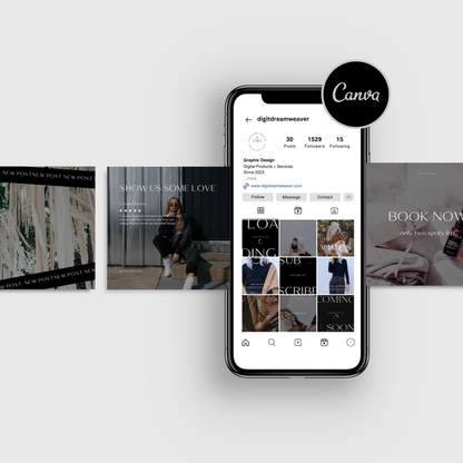 Modern Luxe Mininimalist, Editorial Aesthetic, Engagement Boosting IG Social Media Instagram Posts Template