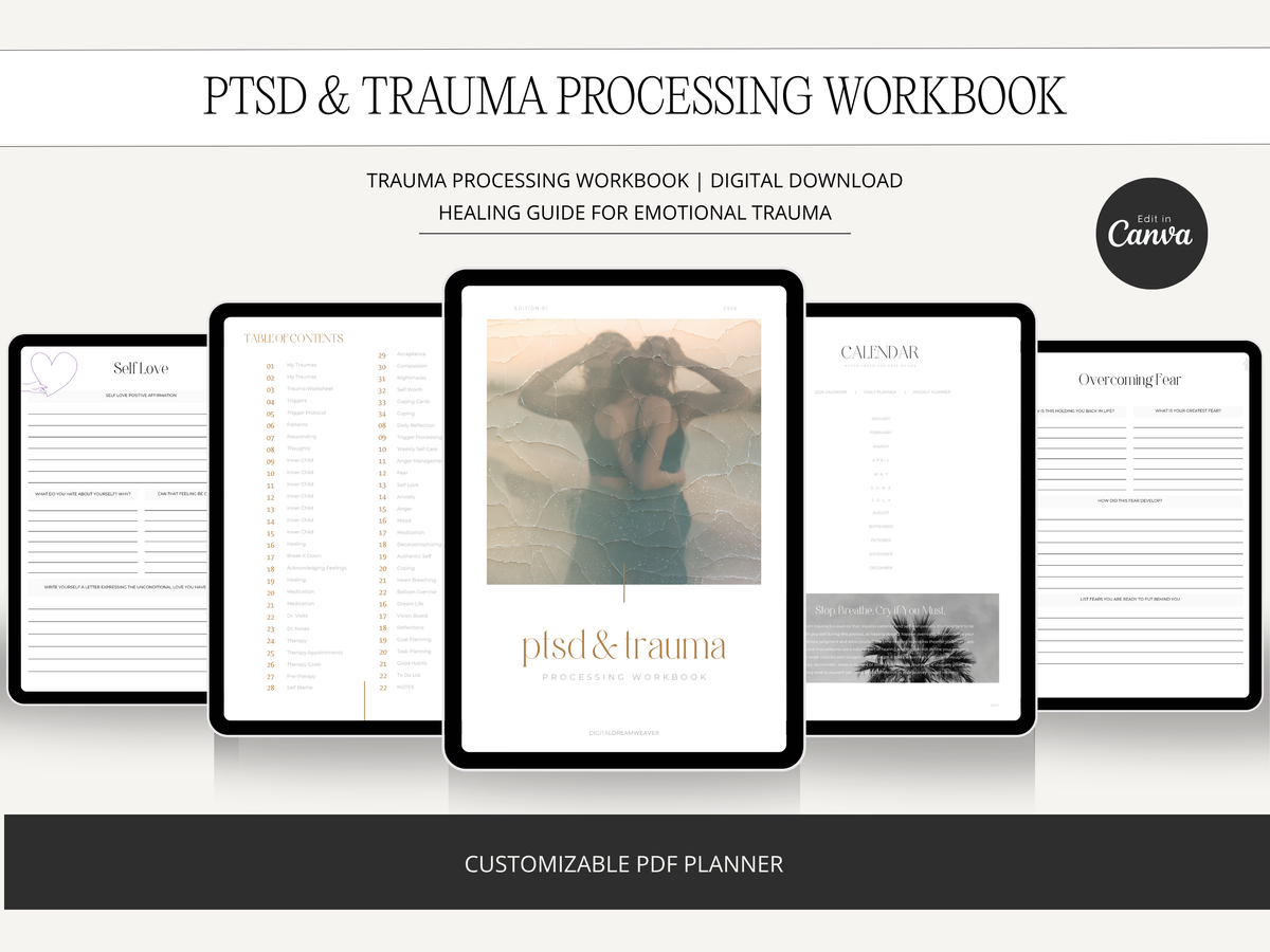 Trauma Processing Workbook | Digital Download | Healing Guide for Emotional Trauma | Self-Help Journal | Mental Health Workbook