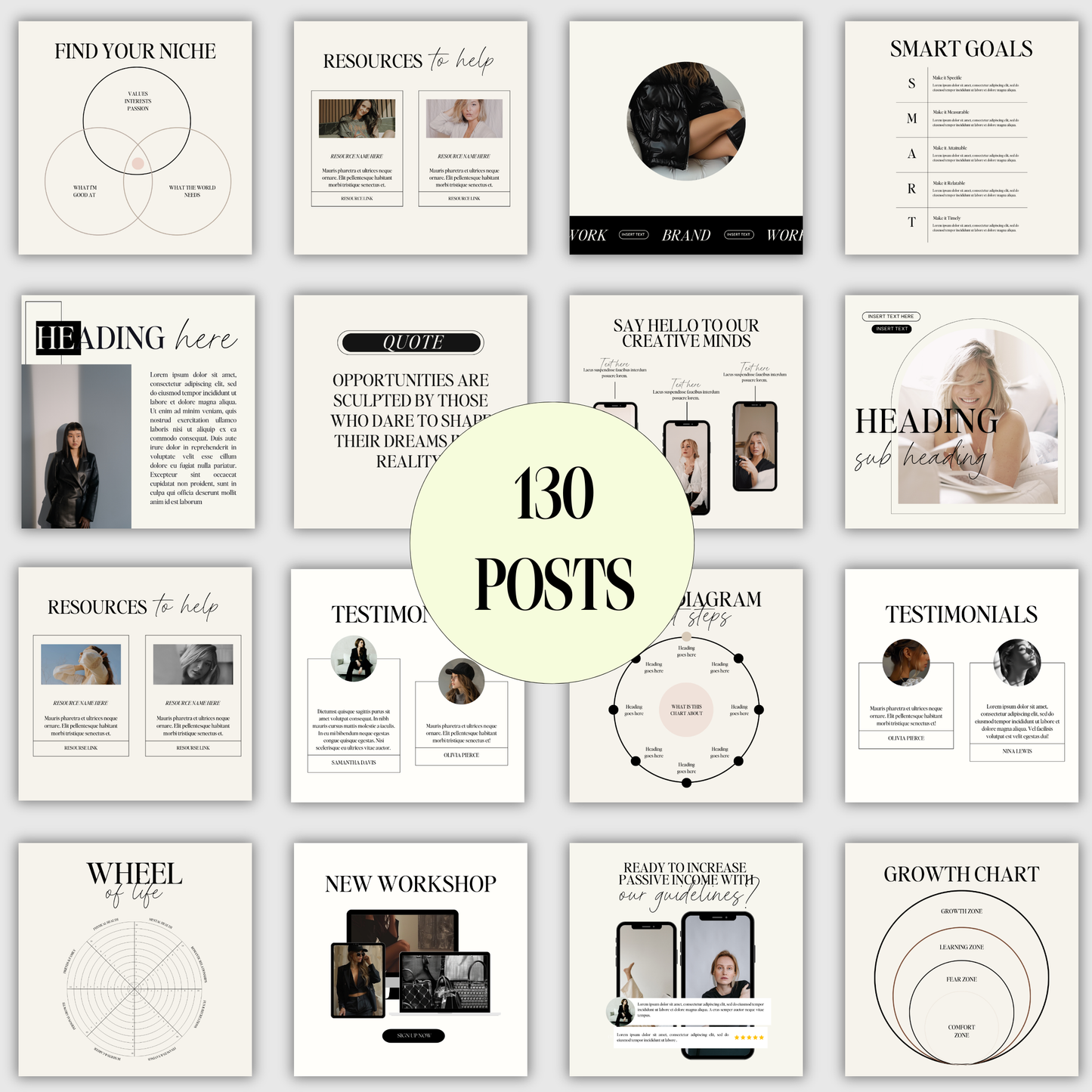 The New Elegance Clean Editorial Aesthetic Social Media Kit, Stories & Posts