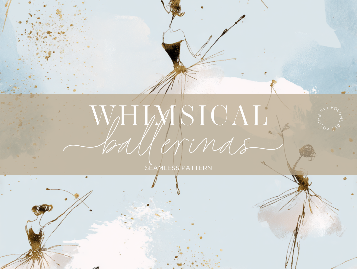 Whimsical Ballerinas V. 04 Seamless Pattern Print N. 0045