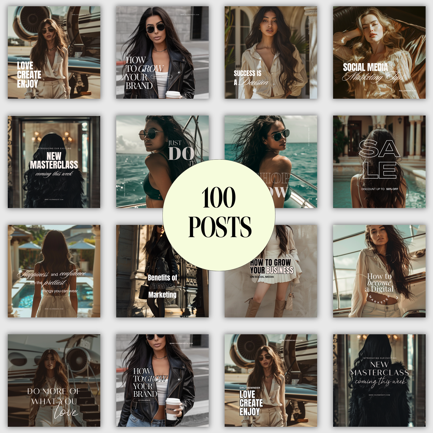Modern & Ambitious Entrepreneur IG Instagram Posts & Stories Social Media Kit