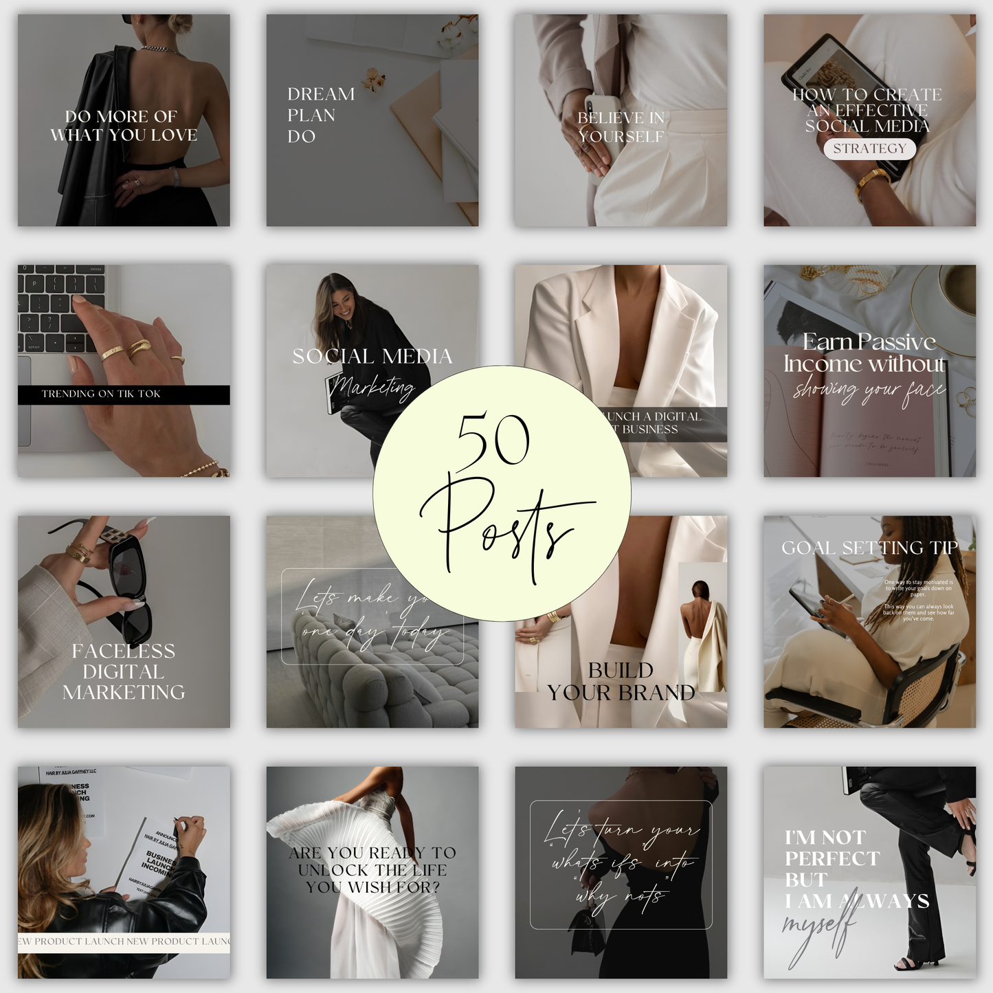 Perfectly Polished Professional & Clean Instagram IG Posts, Social Media Templates
