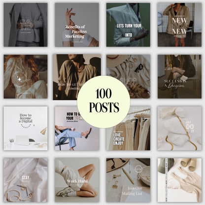Luxe Boss Babe | Modern & Ambitious Entrepreneur IG Instagram Posts & Stories Social Media Kit