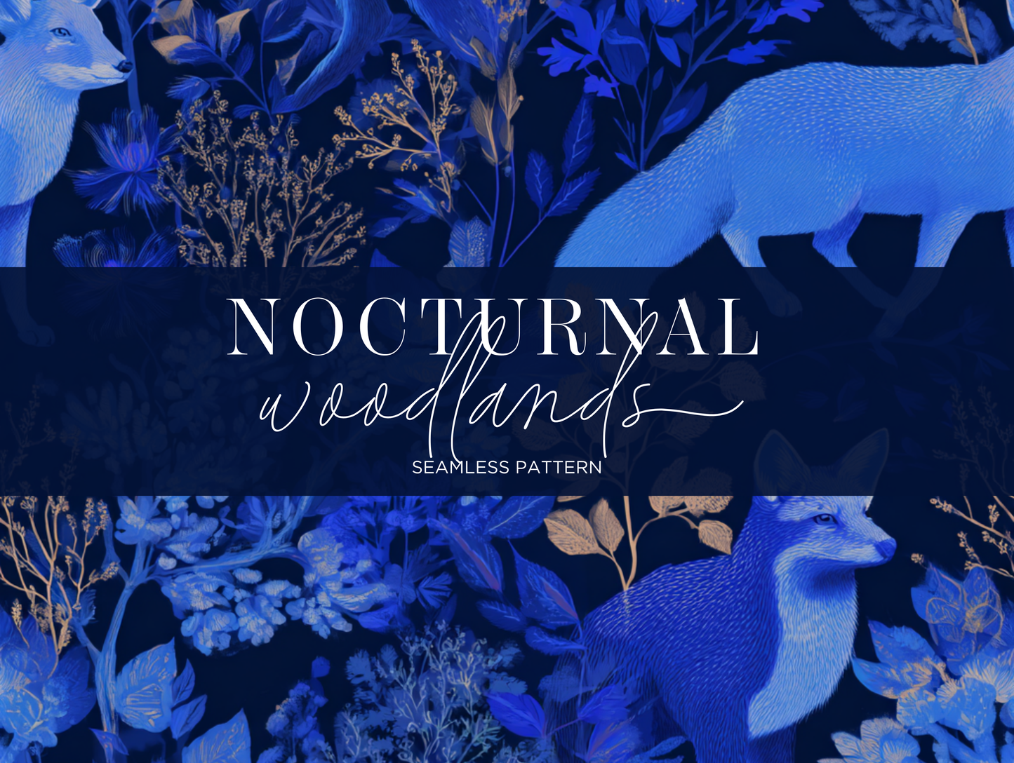 Nocturnal Woodlands Seamless Pattern Print N. 0037