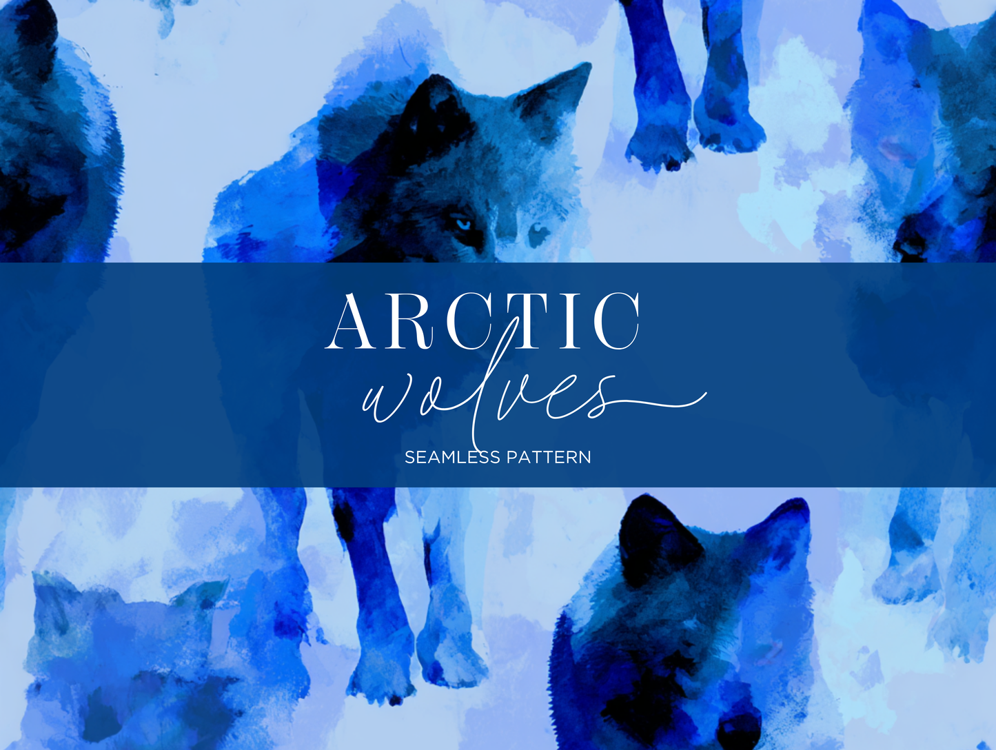 Arctic Wolves Seamless Pattern Print N. 0060