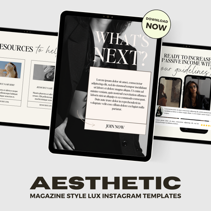 The New Elegance Clean Editorial Aesthetic Social Media Kit, Stories & Posts