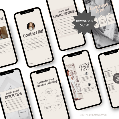 Trés Chic Neutral Minimalist Engagement Content Social Media Kit