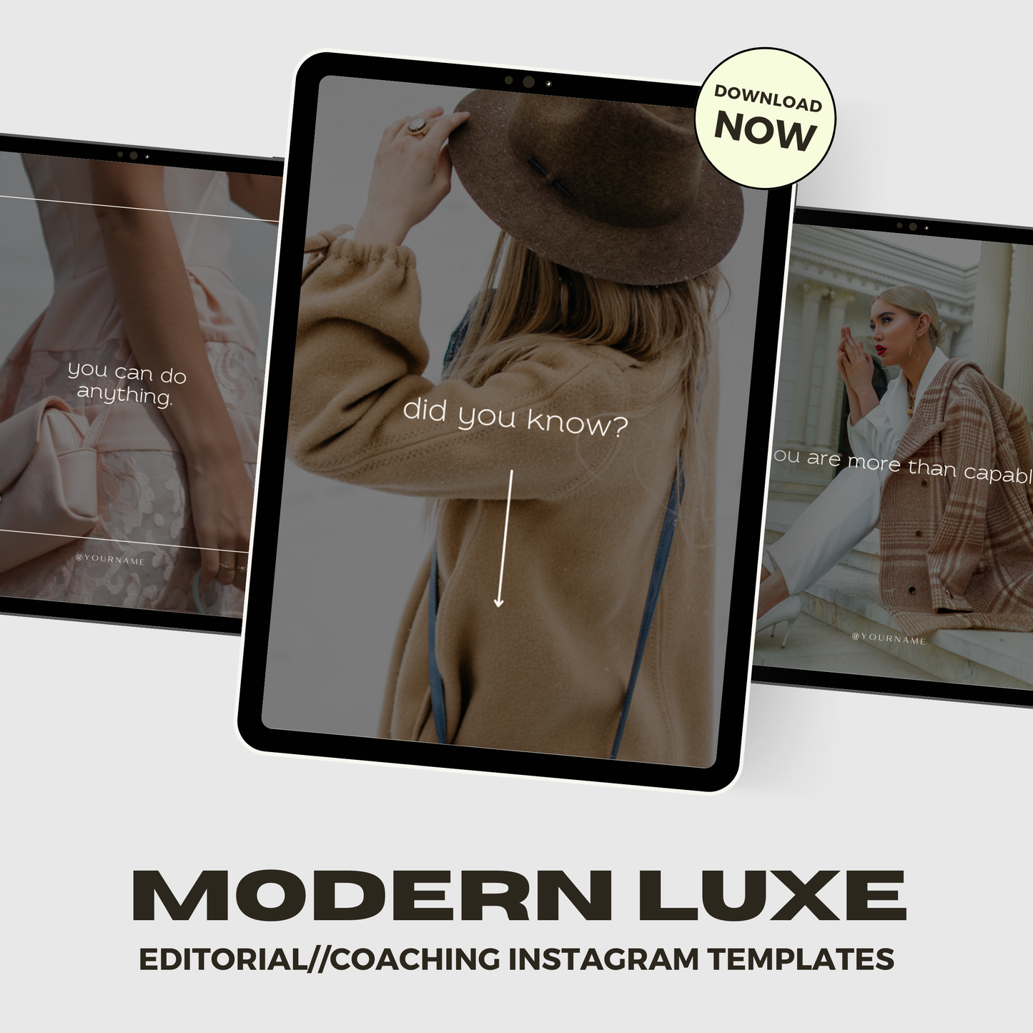 Modern Luxe Mininimalist, Editorial Aesthetic, Engagement Boosting IG Social Media Instagram Posts Template