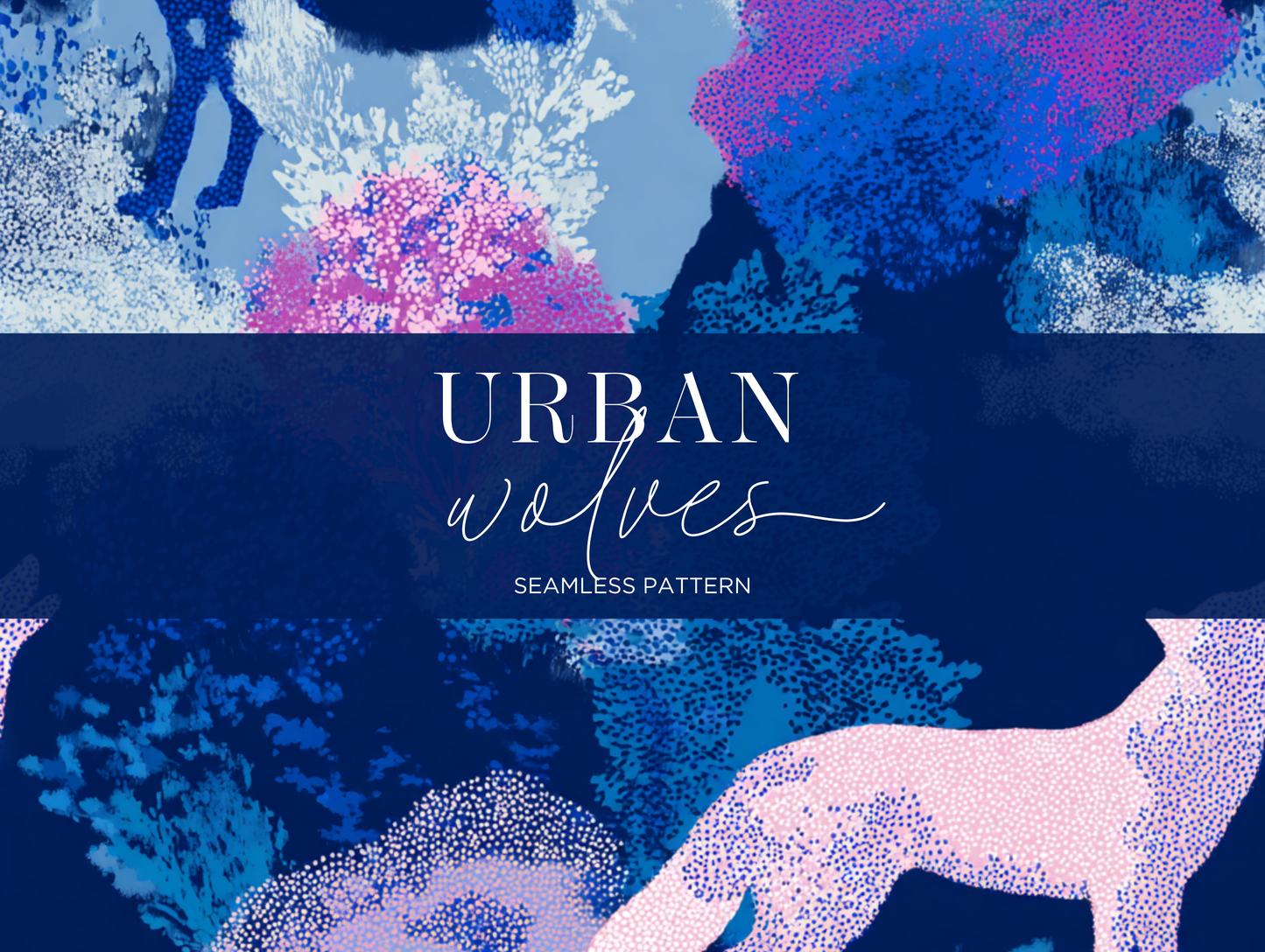 Urban Wolves Seamless Pattern Print N. 0035