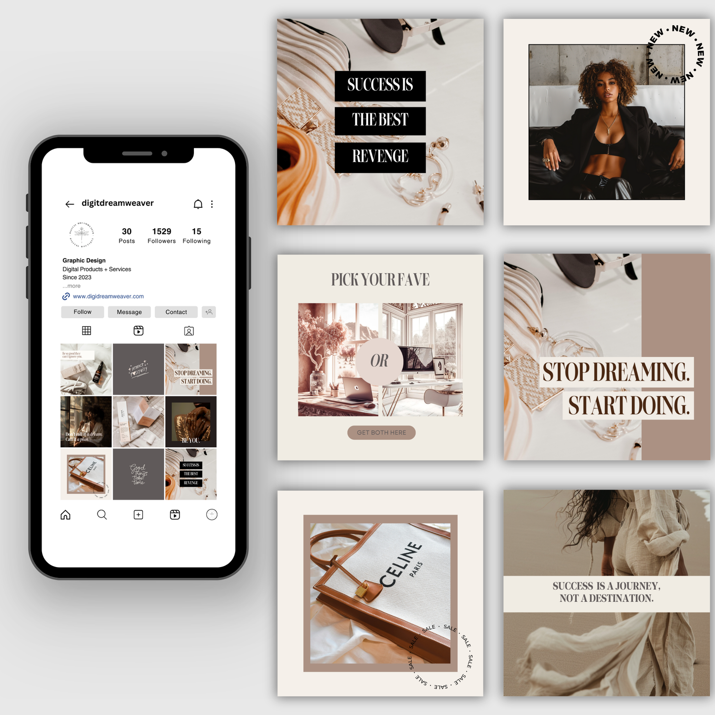 Chai Latté Beige Minimal Clean Aesthetic Instagram Posts
