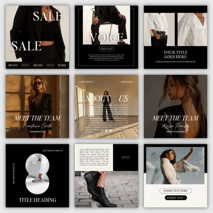 The New Elegance Clean Editorial Aesthetic Social Media Kit, Stories & Posts