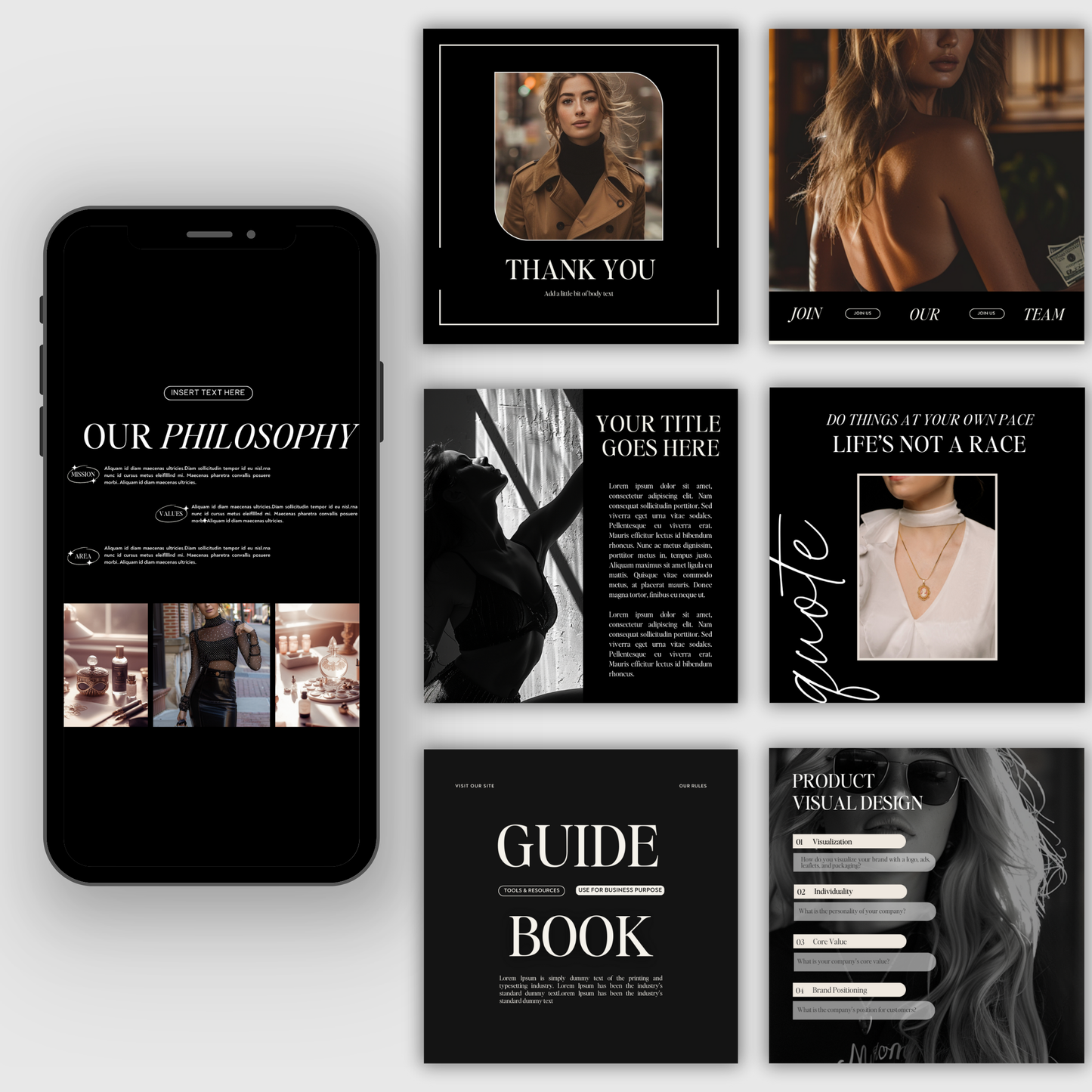 The New Elegance Clean Editorial Aesthetic Social Media Kit, Stories & Posts