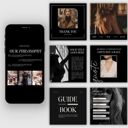The New Elegance Clean Editorial Aesthetic Social Media Kit, Stories & Posts