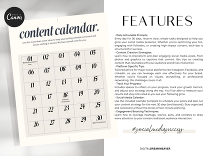 30-Day Social Media Challenge | Grow Your Audience & Boost Engagement | Daily Action Plan for Entrepreneurs