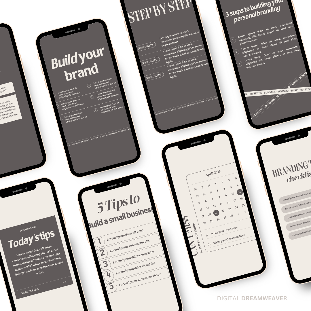 Trés Chic Neutral Minimalist Engagement Content Social Media Kit