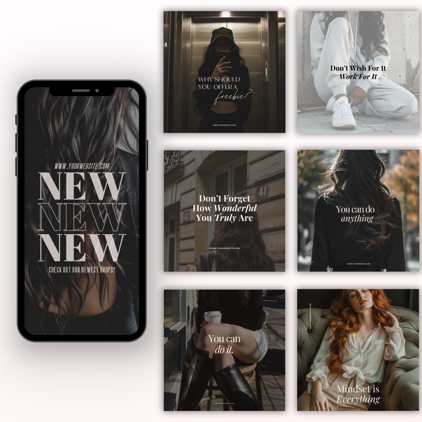 Modern & Ambitious Entrepreneur IG Instagram Posts & Stories Social Media Kit