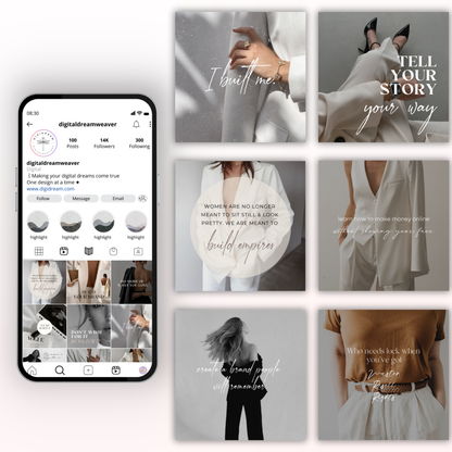 Perfectly Polished Professional & Clean Instagram IG Posts, Social Media Templates