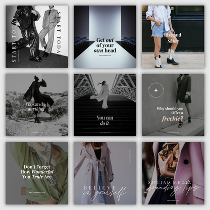 Luxe Boss Babe | Modern & Ambitious Entrepreneur IG Instagram Posts & Stories Social Media Kit