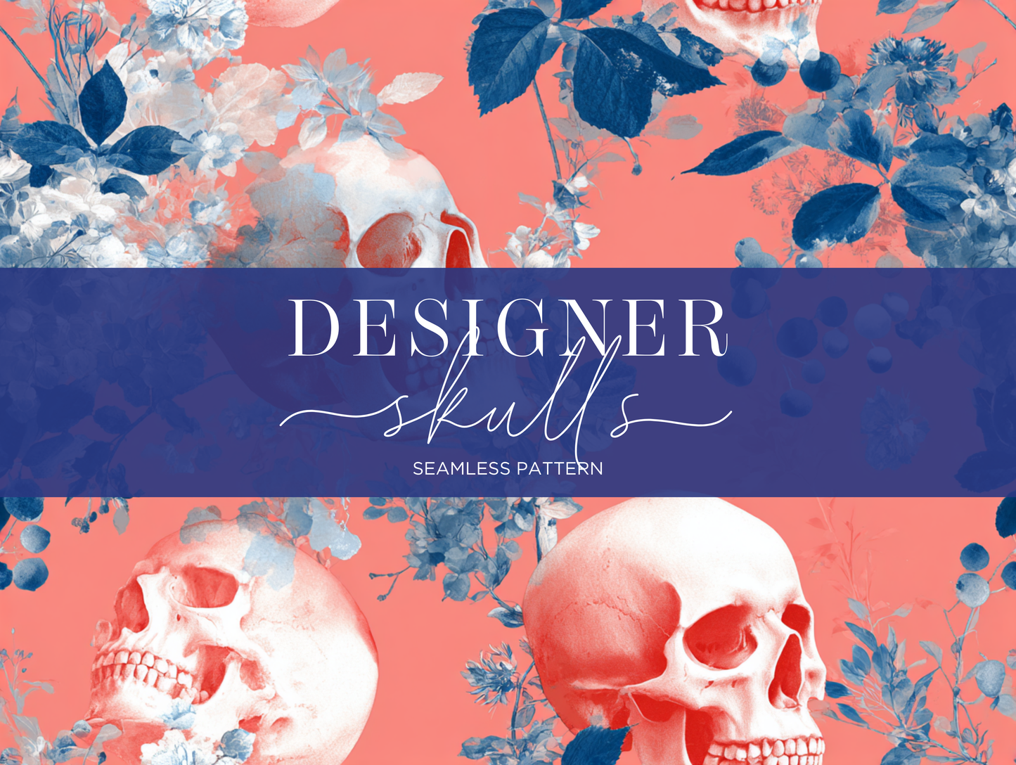Designer Skulls V. 03 Seamless Pattern Print N. 0052