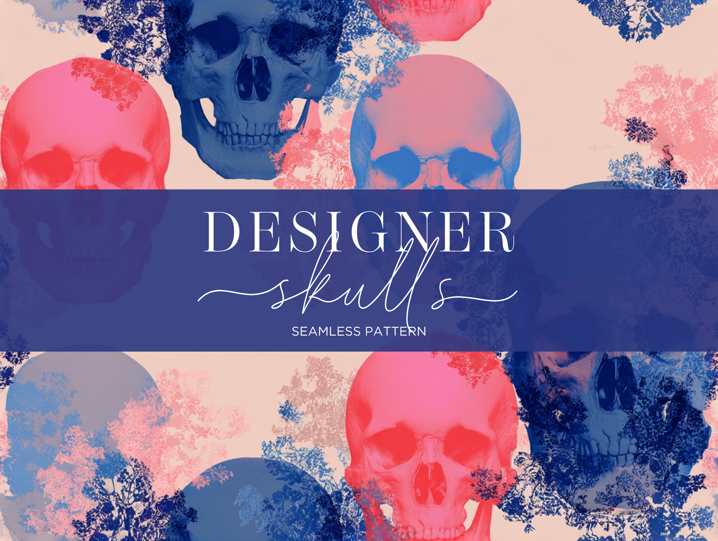 Designer Skulls V. 04 Seamless Pattern Print N. 0053