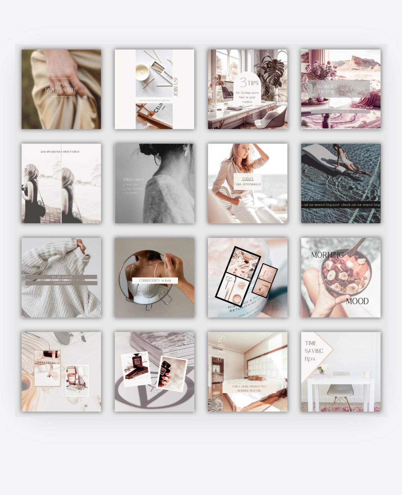 101 Influencer Lifestyle Instagram Templates | Aesthetic Content Creator Social Media Bundle | Professional Editorial Canva Post Pack