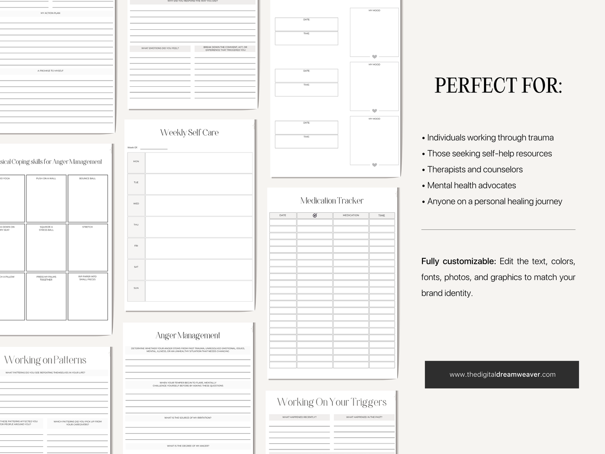 Trauma Processing Workbook | Digital Download | Healing Guide for Emotional Trauma | Self-Help Journal | Mental Health Workbook