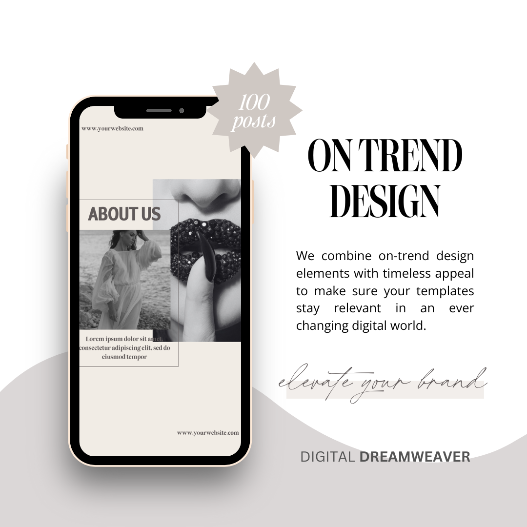 Trés Chic Neutral Minimalist Engagement Content Social Media Kit