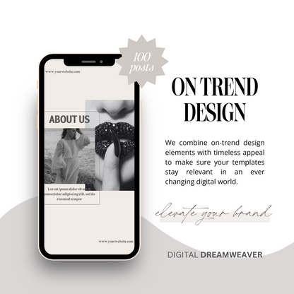 Trés Chic Neutral Minimalist Engagement Content Social Media Kit