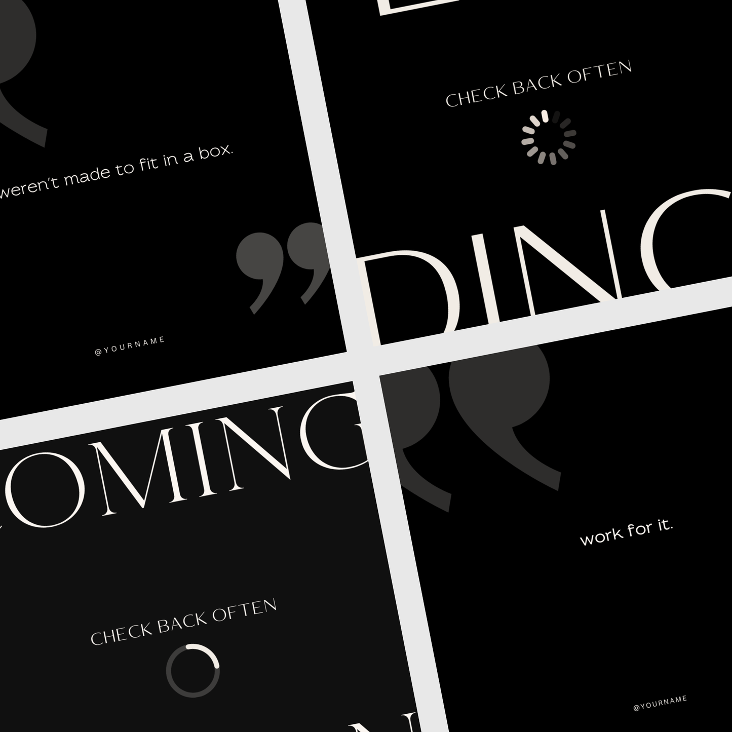 Modern Luxe Mininimalist, Editorial Aesthetic, Engagement Boosting IG Social Media Instagram Posts Template
