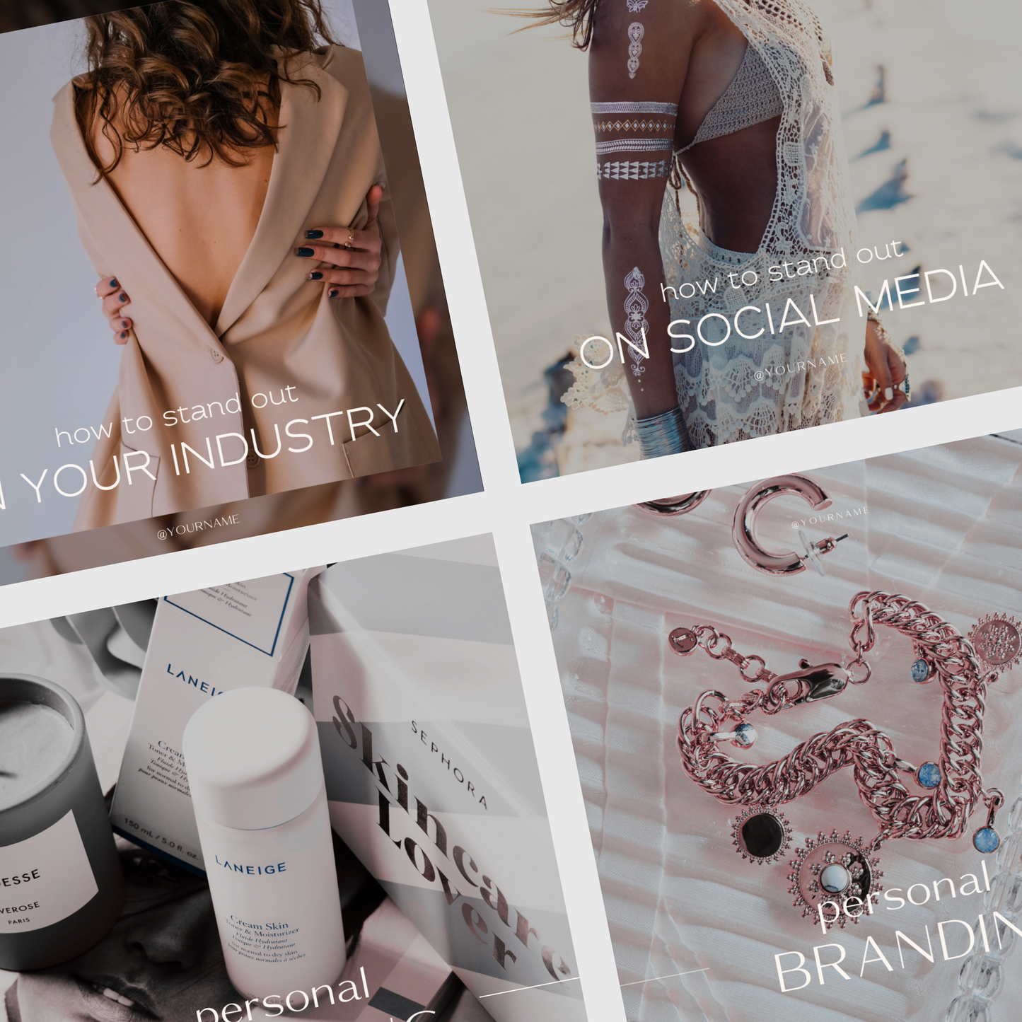 Modern Luxe Mininimalist, Editorial Aesthetic, Engagement Boosting IG Social Media Instagram Posts Template