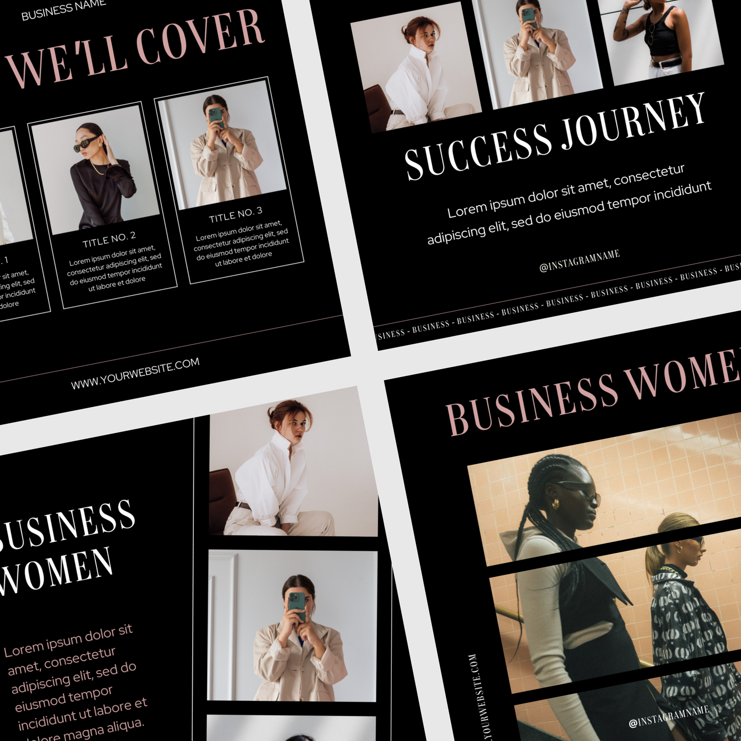 Sassy Pink Social Media Kit, IG Instagram Posts & Stories, Social Media Template