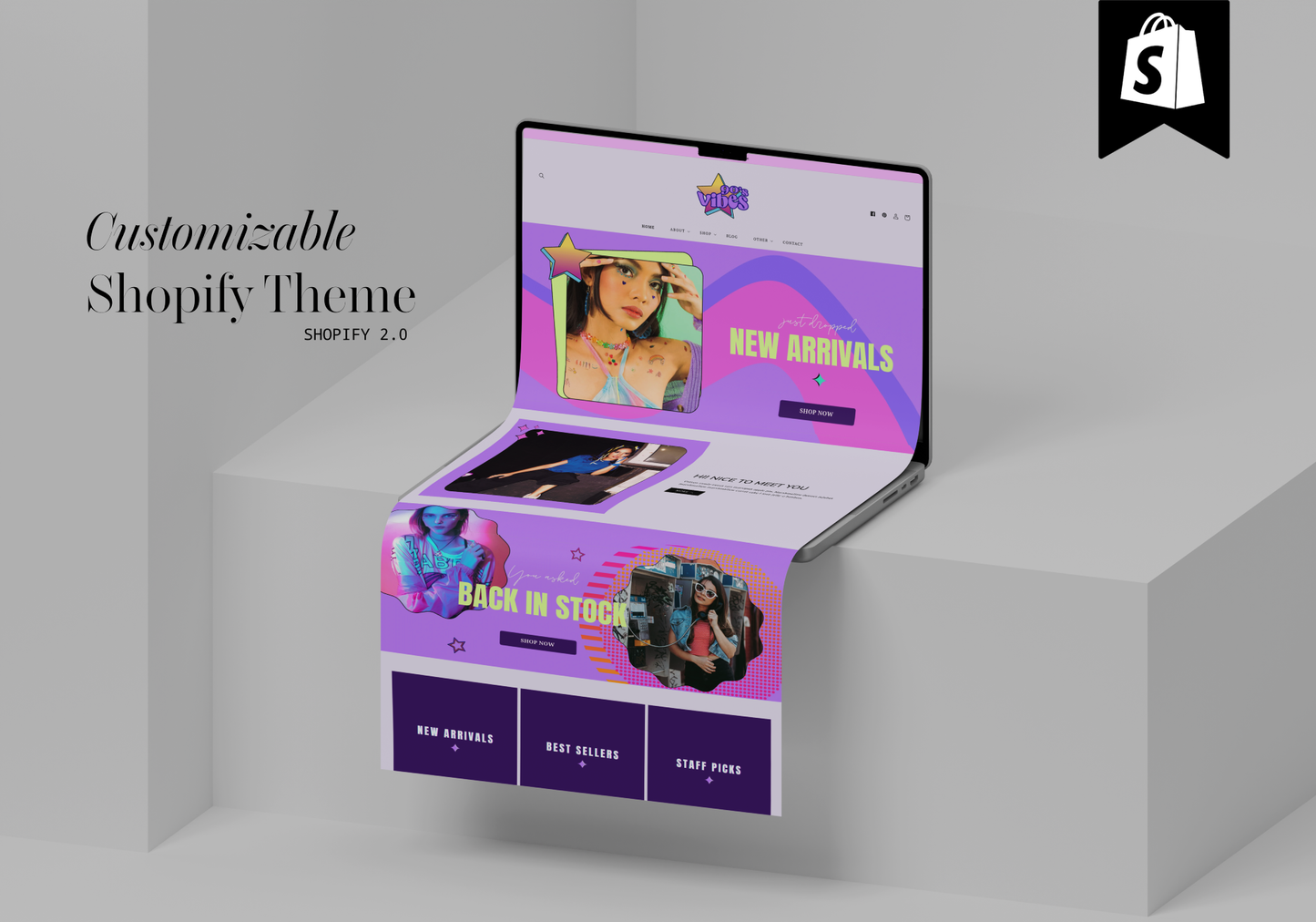 90s Vibes Website Template for Shopify