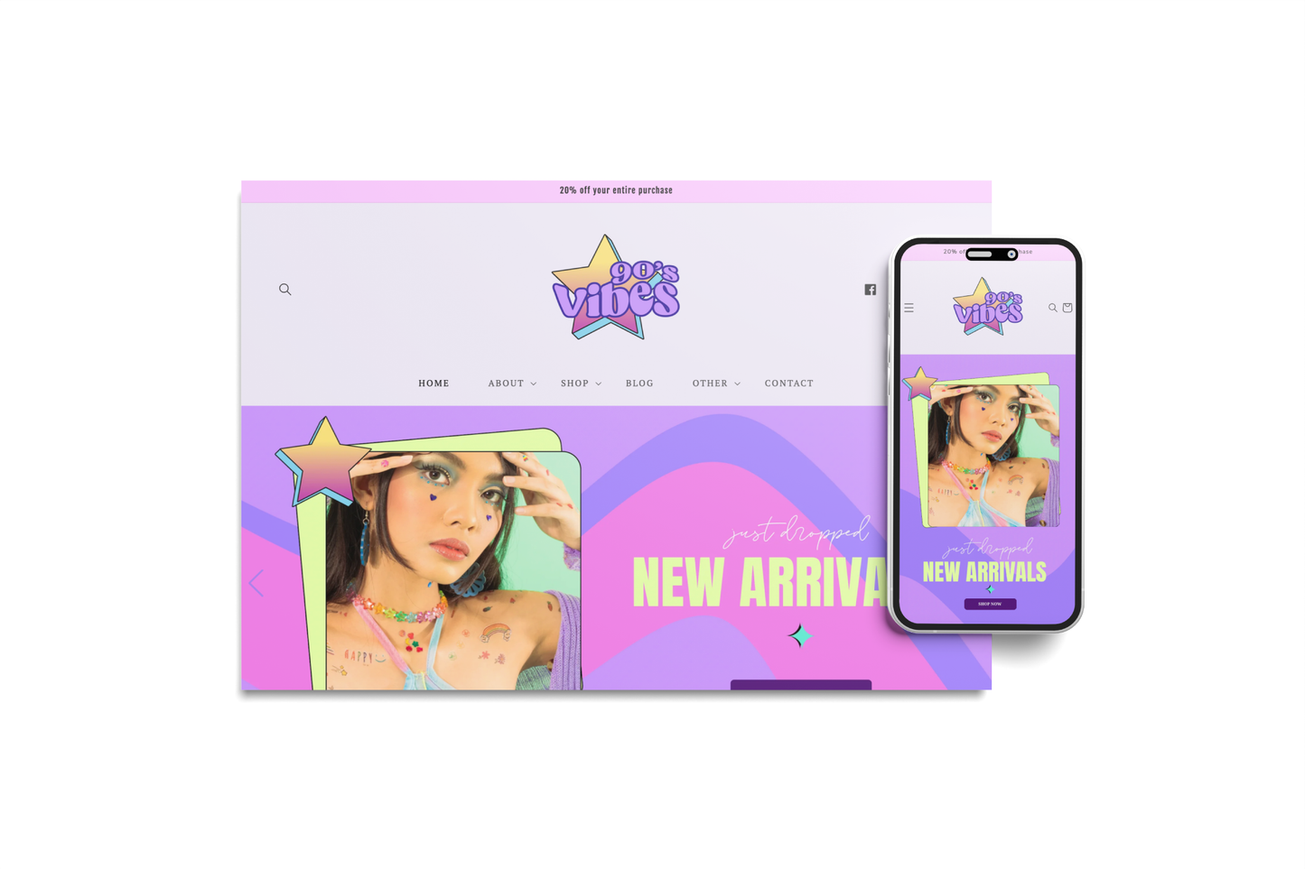 90s Vibes Website Template for Shopify