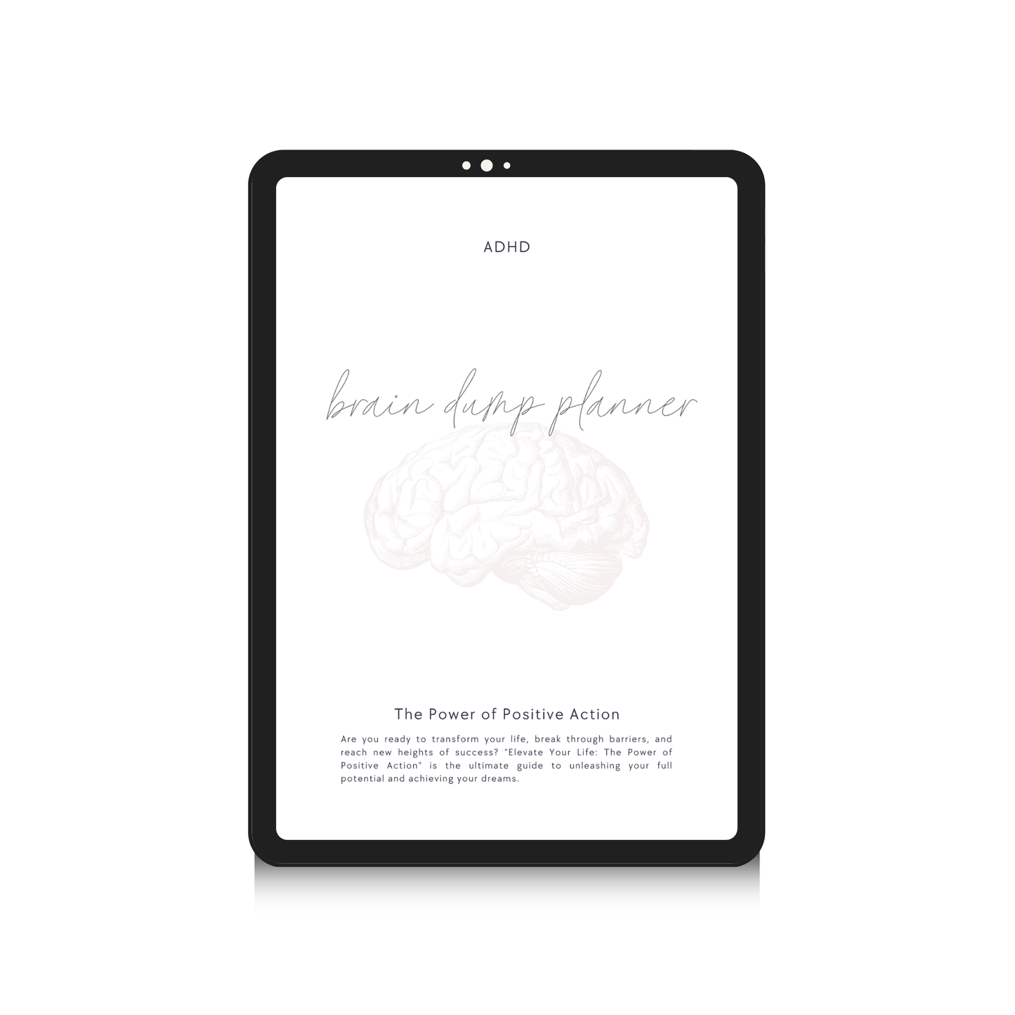 ADHD Brain Dump Planner Digital Journal, Daily Task Tracker, Neurodivergent Mental Health Worksheets & Focus Life Organizer Canva Template