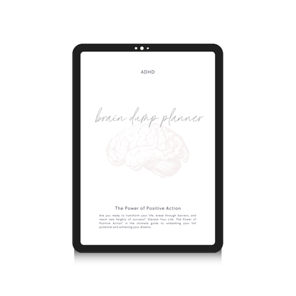 ADHD Brain Dump Planner Digital Journal, Daily Task Tracker, Neurodivergent Mental Health Worksheets & Focus Life Organizer Canva Template