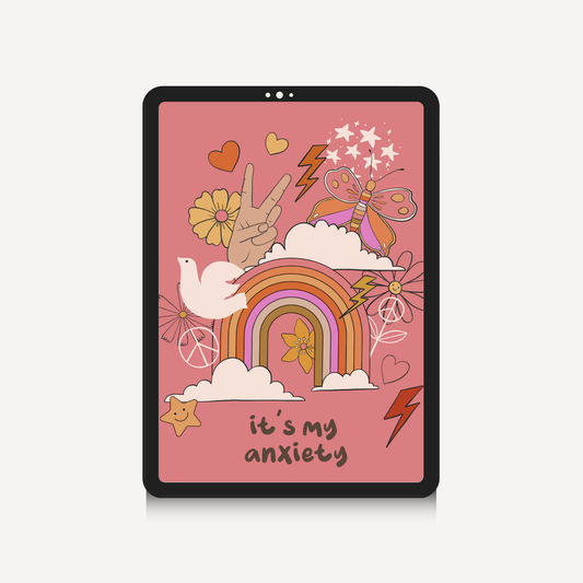 Digital Anxiety Journal Mental Health Workbook Guided Daily Reflection Tracker Hyperlinked PDF Self Care Wellness Mood Goal Setting Tool